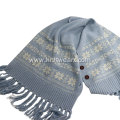 Girl's Knitted Jacquard Button Wrap Warm Scarf